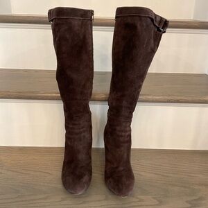 Le Petit Sperone Brown Suede Knee-High Boots (6.5)